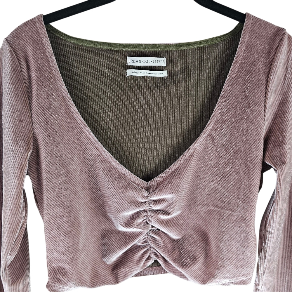 Urban Outfitters Paradox Ruched Velvet Crop Top In Medium - Picture 4 of 8
